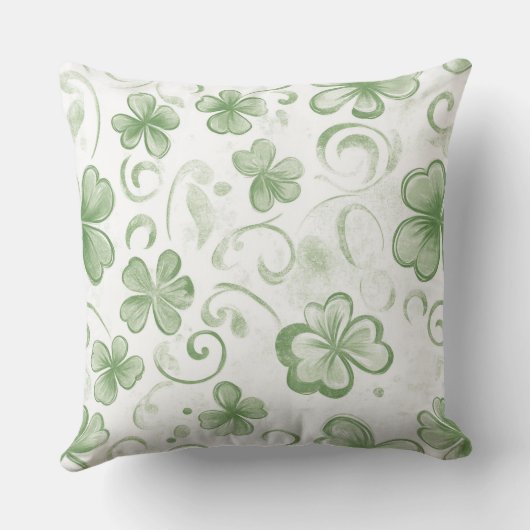 Soft Shamrock Whispers in Sage Green クッション (裏面)