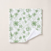 Soft Shamrock Whispers in Sage Green バスタオルセット (ウォッシュタオル)