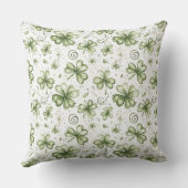 Soft Shamrock Whispers in Watercolor Green クッション (裏面)