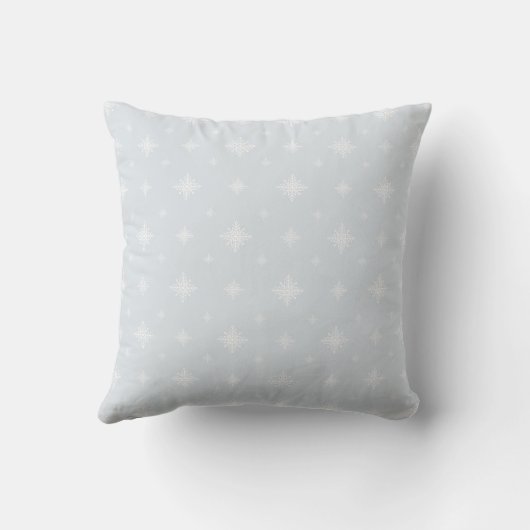 Soft Silver Snowflake Throw Pillow Cover クッション (裏面)