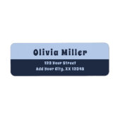 Soft Sky Blue - Bold Retro Address Label ラベル (正面)