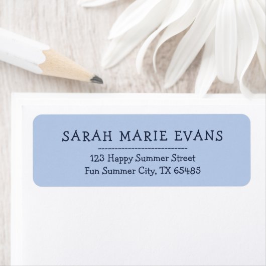 Soft Sky Blue - Stylish Return Address Labels ラベル (インサイチュ)