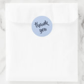 Soft Sky Blue Thank You Classic Round Sticker ラウンドシール (バッグ)