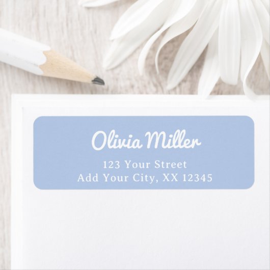 Soft Sky Blue - Trendy Address Label ラベル (インサイチュ)
