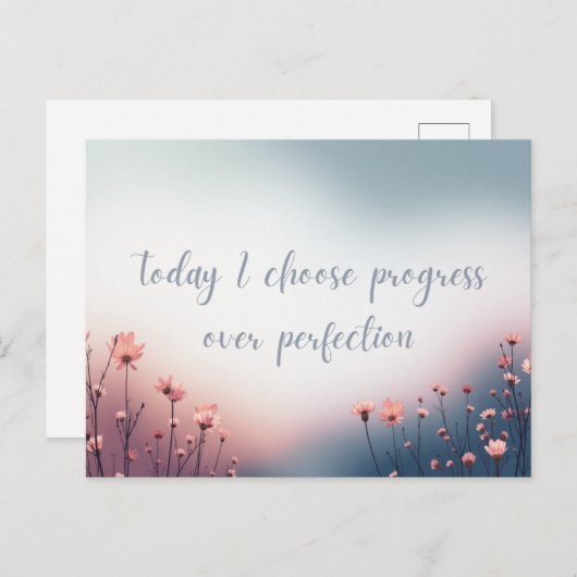 Soft Sky Celebrate Growth and Progress Affirmation ポストカード (正面/裏面)