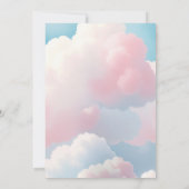 Soft Sky Unicorn Whimsical Girl 10th Birthday 招待状 (裏面)