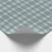 Soft Slate Blue and Gray Gingham ラッピングペーパー (角)