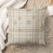 Soft Snowflake Gingham Plaid Throw Pillow クッション (ブランケット)