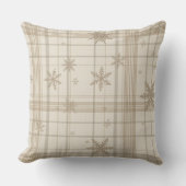 Soft Snowflake Gingham Plaid Throw Pillow クッション (正面)