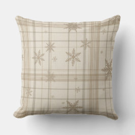 Soft Snowflake Gingham Plaid Throw Pillow クッション