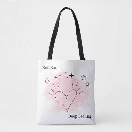 Soft Soul Deep Feeling Personalized Tote Bag トートバッグ (正面)