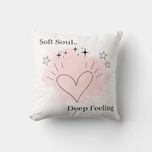 Soft Soul Throw Pillow – Customizable Text クッション (正面)