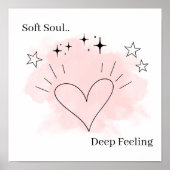 Soft Soul Wall Art – Modern Aesthetic Home Decor ポスター (正面)
