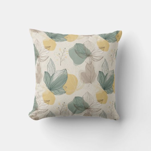 Soft Spring Botanical Throw Pillow クッション (正面)