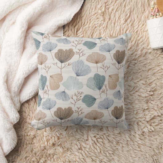 Soft Spring Botanical Throw Pillow クッション (ブランケット)