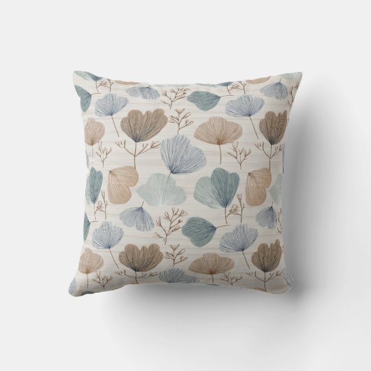 Soft Spring Botanical Throw Pillow クッション (裏面)
