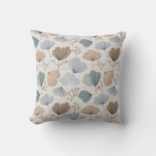 Soft Spring Botanical Throw Pillow クッション (正面)