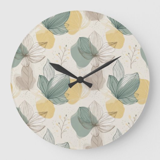Soft Spring Botanical Wall Clock ラージ壁時計 (正面)