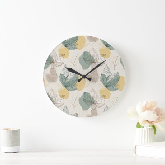 Soft Spring Botanical Wall Clock ラージ壁時計 (ホーム)