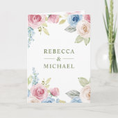 Soft Spring Floral All in One QR Code Wedding 招待状 (正面)