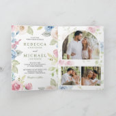 Soft Spring Floral All in One QR Code Wedding 招待状 (内部)