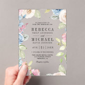Soft Spring Floral Wedding アクリル招待状 (インサイチュ (ポータブル))