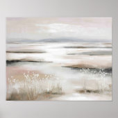 Soft Spring Marsh #2 – Minimalist Pastel Landscape ポスター (正面)
