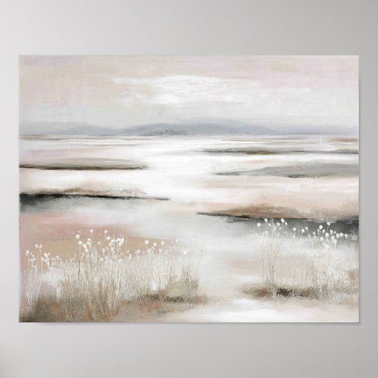 Soft Spring Marsh #2 – Minimalist Pastel Landscape ポスター (正面)