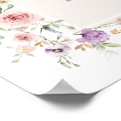 Soft Spring Wildflower First Birthday Welcome ポスター (角)