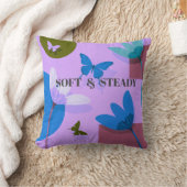 Soft & Steady Floral Butterfly Throw Pillow クッション (ブランケット)