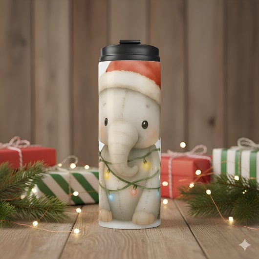Soft Stitches Elephant Christmas Thermal Tumbler タンブラー