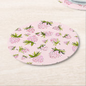 Soft Strawberries - Berry Sweet  ラウンドペーパーコースター (アングル)