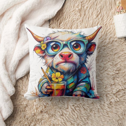 Soft summer pillow for a sexy cow クッション (ブランケット)