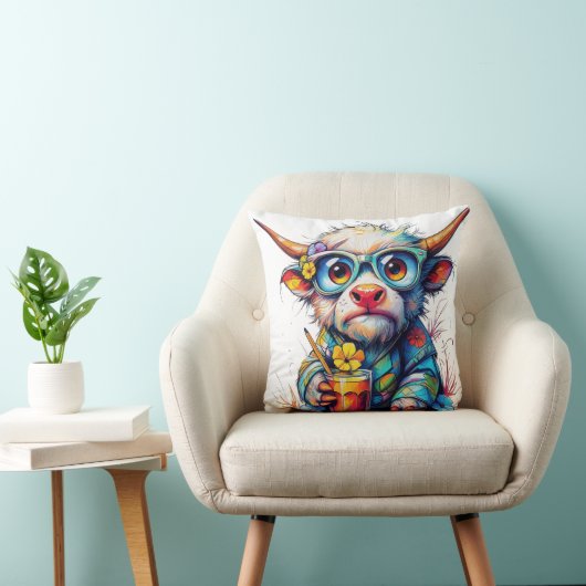 Soft summer pillow for a sexy cow クッション (椅子)