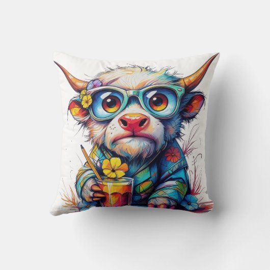 Soft summer pillow for a sexy cow クッション (裏面)