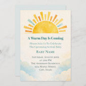 Soft Sunrise Baby Shower 招待状 (正面/裏面)