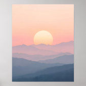 Soft Sunrise Mountain Wall Art ポスター (正面)