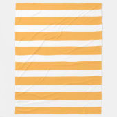 Soft Tangerine and White Vertical Striped フリースブランケット (正面)