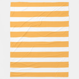 Soft Tangerine and White Vertical Striped フリースブランケット