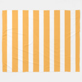 Soft Tangerine and White Vertical Striped フリースブランケット (正面(横))