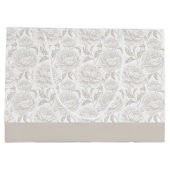 Soft Taupe Chinoiserie Peonies Monogram ラージペーパーバッグ (裏面)