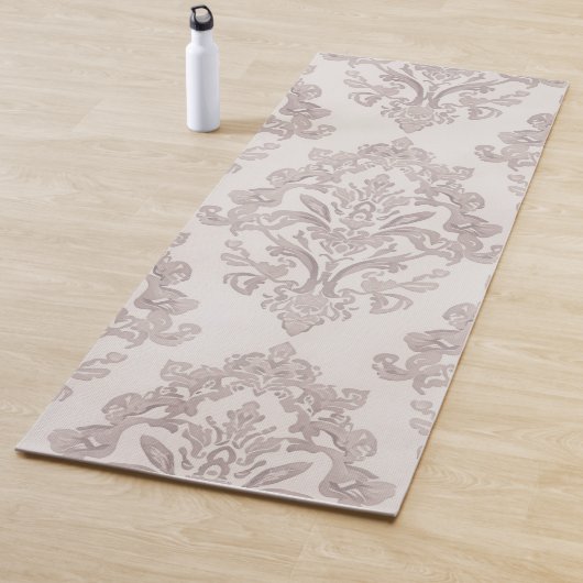 Soft Taupe Damask Watercolor Classic Floral ヨガマット (インサイチュ)