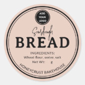 Soft Terracotta Bakery Sourdough Bread Sticker ラウンドシール (正面)
