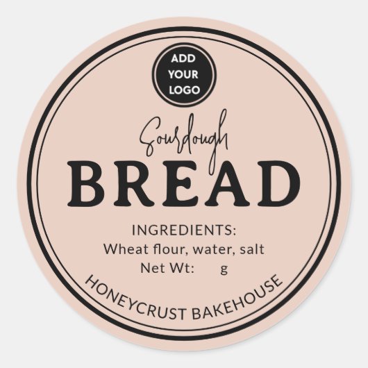 Soft Terracotta Bakery Sourdough Bread Sticker ラウンドシール (正面)