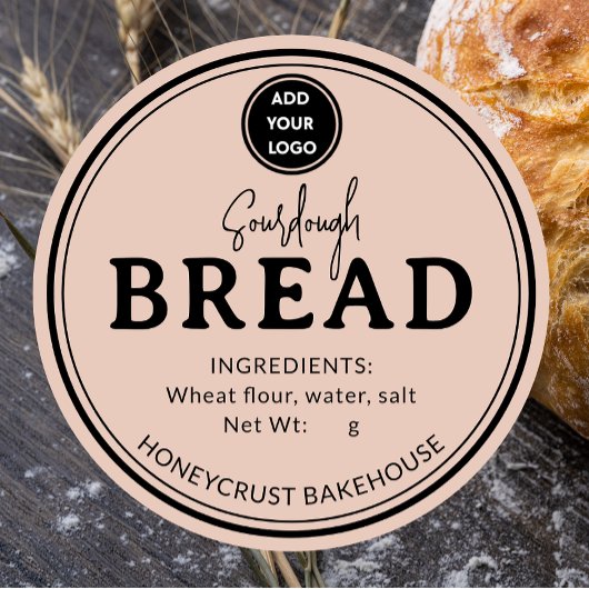 Soft Terracotta Bakery Sourdough Bread Sticker ラウンドシール