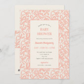 Soft Terracotta Pink Ribbons and Bows Baby Shower 招待状 (正面/裏面)