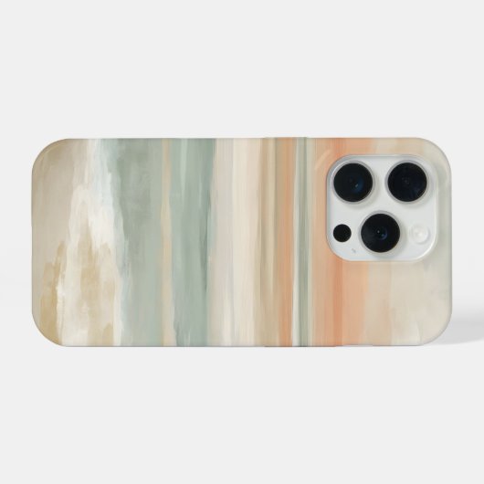 Soft Tide Horizon – Abstract Coastal Pastel iPhoneケース (裏面横)