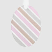 Soft Tones of Pink Monogrammed Diagonal Stripes オーナメント (裏面)
