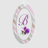 Soft Tones of Pink Monogrammed Diagonal Stripes オーナメント (正面)