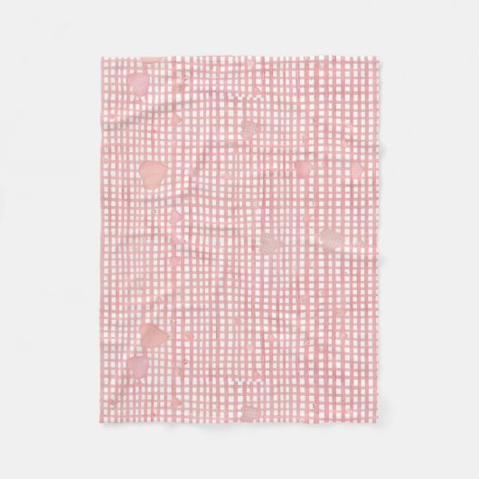 Soft Valentine Gingham Fleece Baby Blanket フリースブランケット (正面)